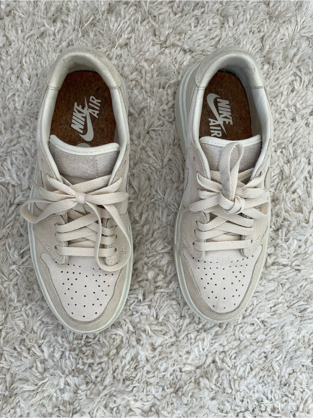 Nike Kids Neutral Cream Suede Low-Top Sneakers